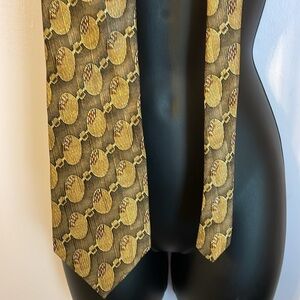 BOSA Le Collezioni Gold Gray Chain Watch Design Silk Necktie Tie Made in USA